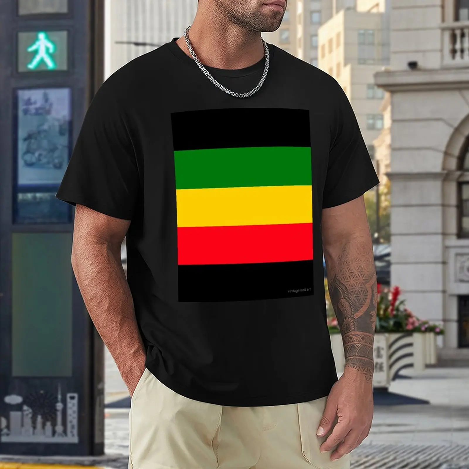 

Tshirt Green Yellow And Red Rasta Flag Premium Fitness Eur Size High Quality