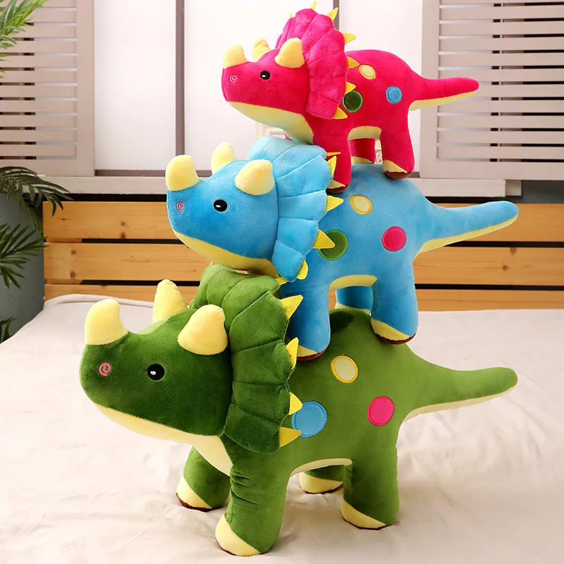 

40~60cm Triceratops Stuffed Dinosaur Plush Toy Standing Creative Cute Cartoon Pink Blue Green Soft Dino for Kids Birthday Gift