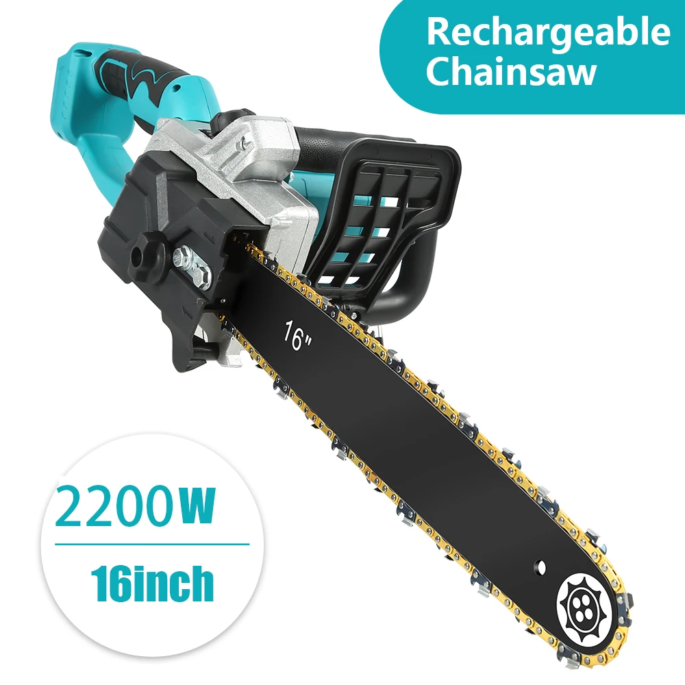 

HY7038B HY7036 2200W Electric Wood Cutters Bracket Brushless Motor Lithium Ion Makita 18v Battery Chain Saw Power Tool