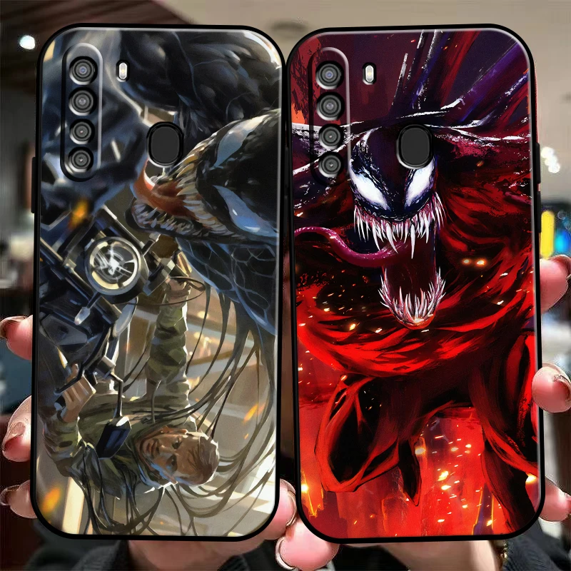 

Marvel Venom COOL Phone Case For Samsung Galaxy A01 A02 A10 A10S A31 A22 A20 4G 5G Liquid Silicon Carcasa Soft Silicone Cover