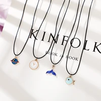new ins style cartoon girl heart little girl necklace girl couple girlfriends student necklace collarbone chain jewelry