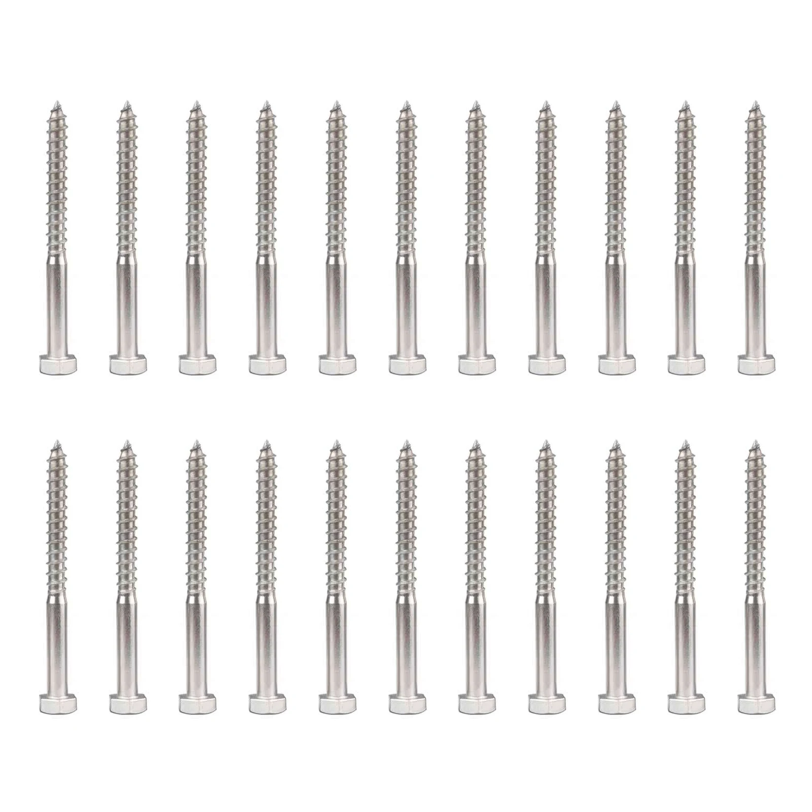 

20pcs Hex Head Lag Screw Bolts Durable Stainless Steel Fastener Partial Thread For Woodworking Hardware DIY Home Multi Purpose