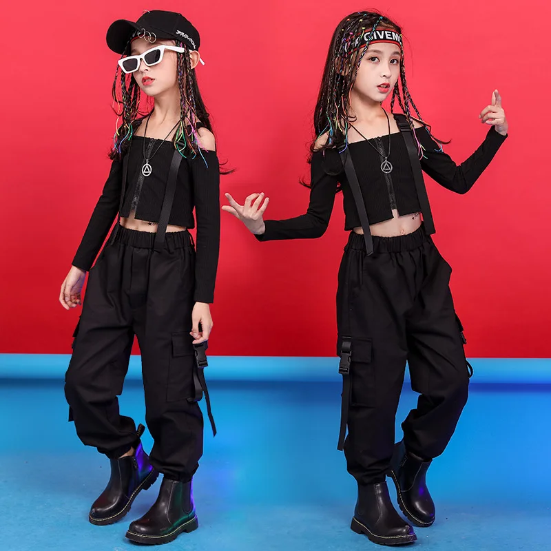 

Girls' Jazz dance Hip hop Street dance costumes overalls suit