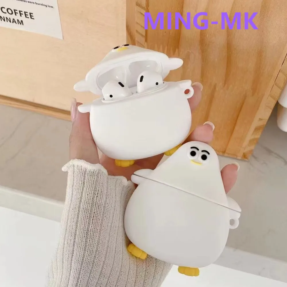 

3D Chicken White Cartoon Soft Earphone Cases For Apple Airpods 1 2 3 Headphone Protective Soft Cover for airpods Pro Box Cover