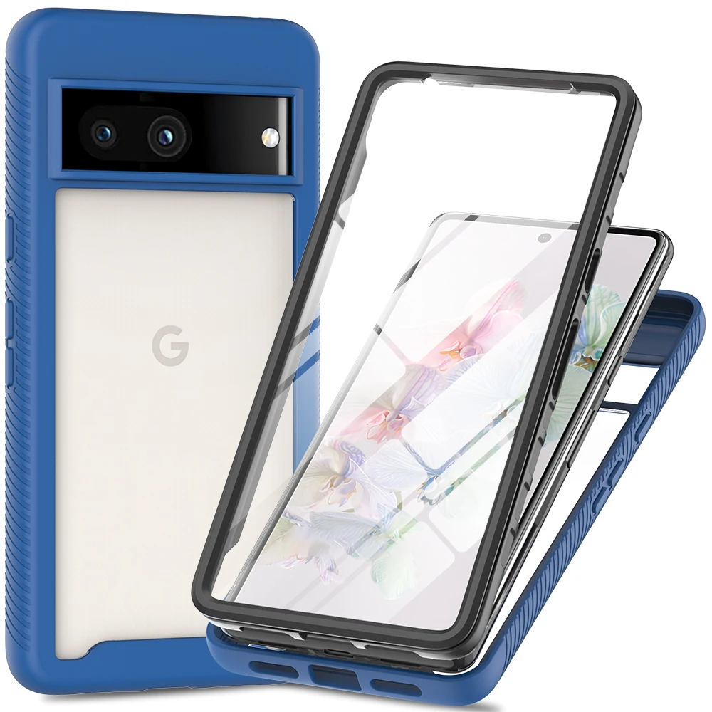 

360° Full Body Clear Case for Google Pixel 7a Soft Screen Protector Film Hard Front Bumper Shockproof Phone Cover GooglePixel7a