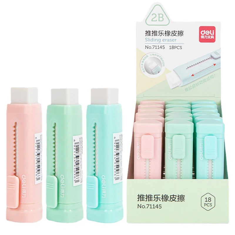 

Retractable Macaron color Push Pull Eraser Professional Drawing Painting Kawaii School Supplies