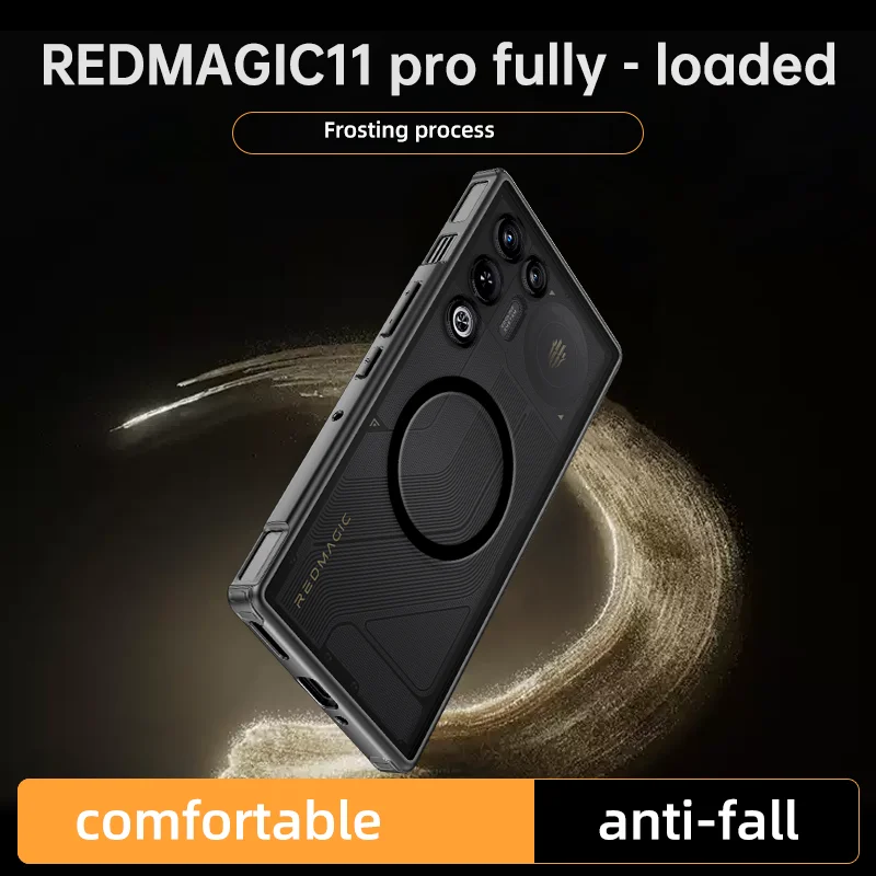 Прозрачный ударопрочный чехол для ZTE Nubia RedMagic 11 Air с матовой рамкой из TPU, магнитной беспроводной зарядкой и пластиковой задней крышкой (art.: 3920d8aba4530) - 3920d8aba4530