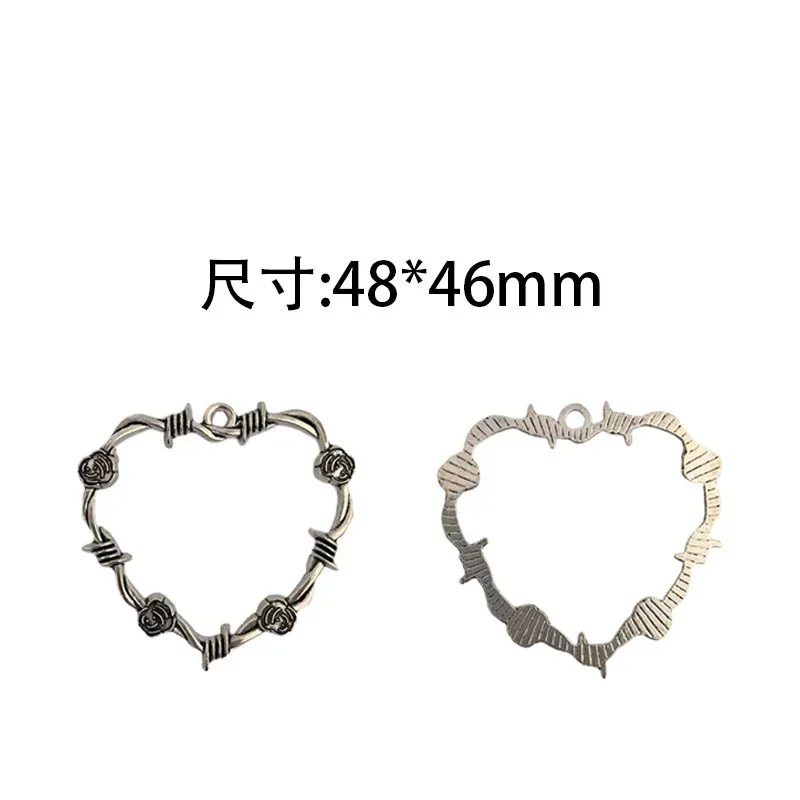 5 шт. Готическая Подвеска из колючей проволоки в форме сердца розы шипы сердце