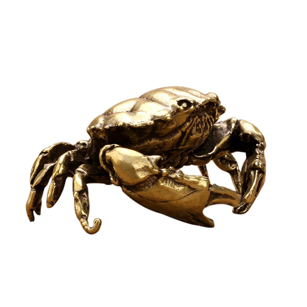 

Crab Figurine Statue Brass Decor Animal Ornament Sculpture Tea Chinese Sea Animals Ocean Shui Feng Zen Good Garden Life