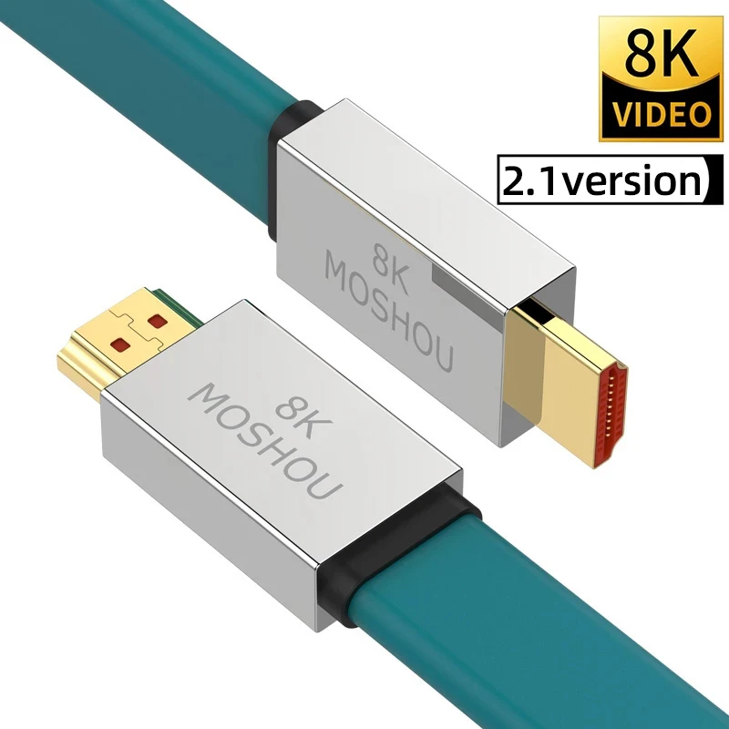 

Moshou HDMI-Compatible 2.1 Cables 8K 60Hz 4K 120Hz 48Gbps Band Width ARC Video Cord for Amplifier TV High Definition Cable
