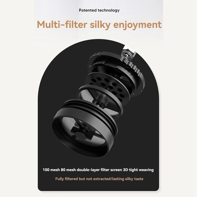 ABHG портативный френч-пресс дорожная кофеварка с двойными стенками из