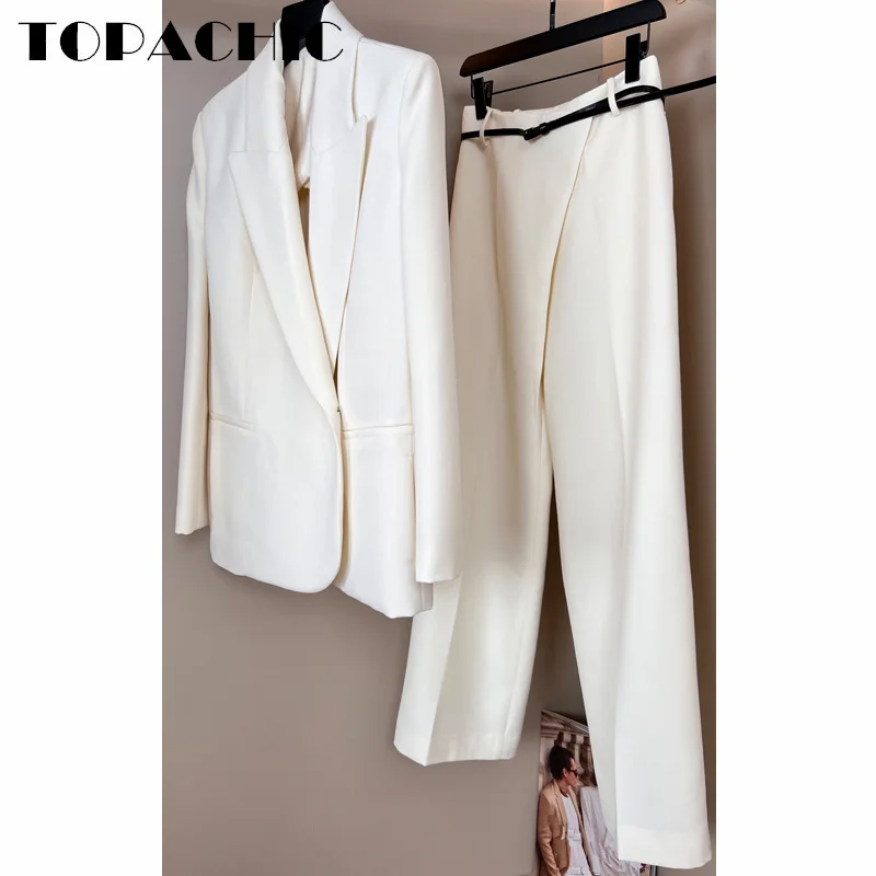 Женский офисный повседневный костюм TOPCHIC длинный шерстяной Блейзер со скрытым