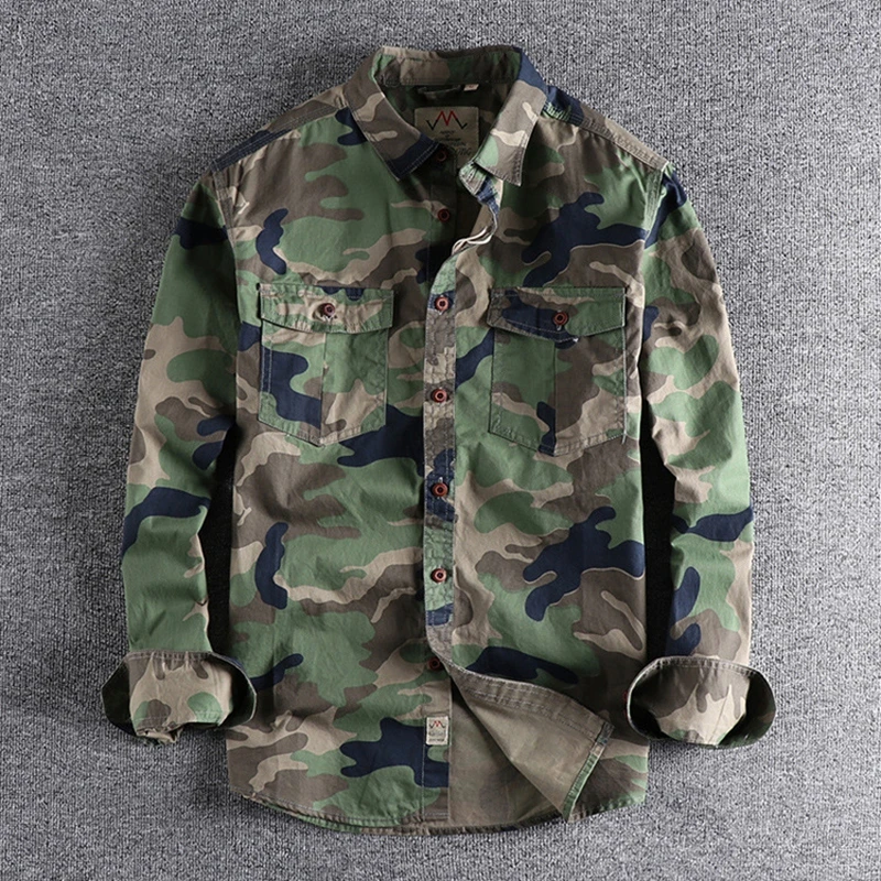 

Рубашка-карго Мужская, прочная камуфляжная уличная, Спортивная, повседневная, в стиле милитари, с карманами, карманами