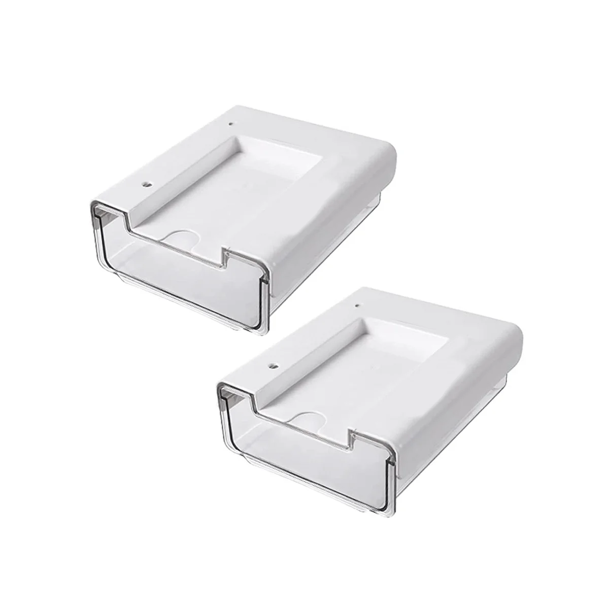 

2 PACK Under Desk Drawer, Self-Adhesive Hidden Punch Under Desk Storage Organizer , Slide Out Desk Organizer