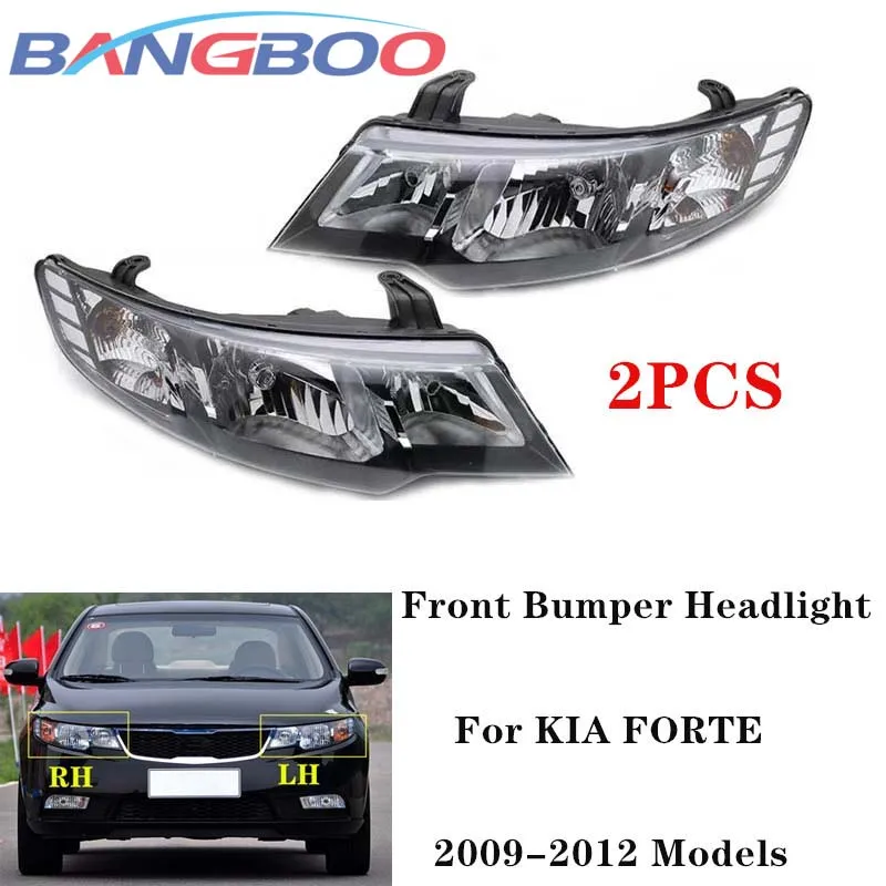 

Передний передний бампер для левого и правого автомобиля, фары головного света для KIA FORTE 2009 2010 2011 2012, фары головного света, 2 шт.
