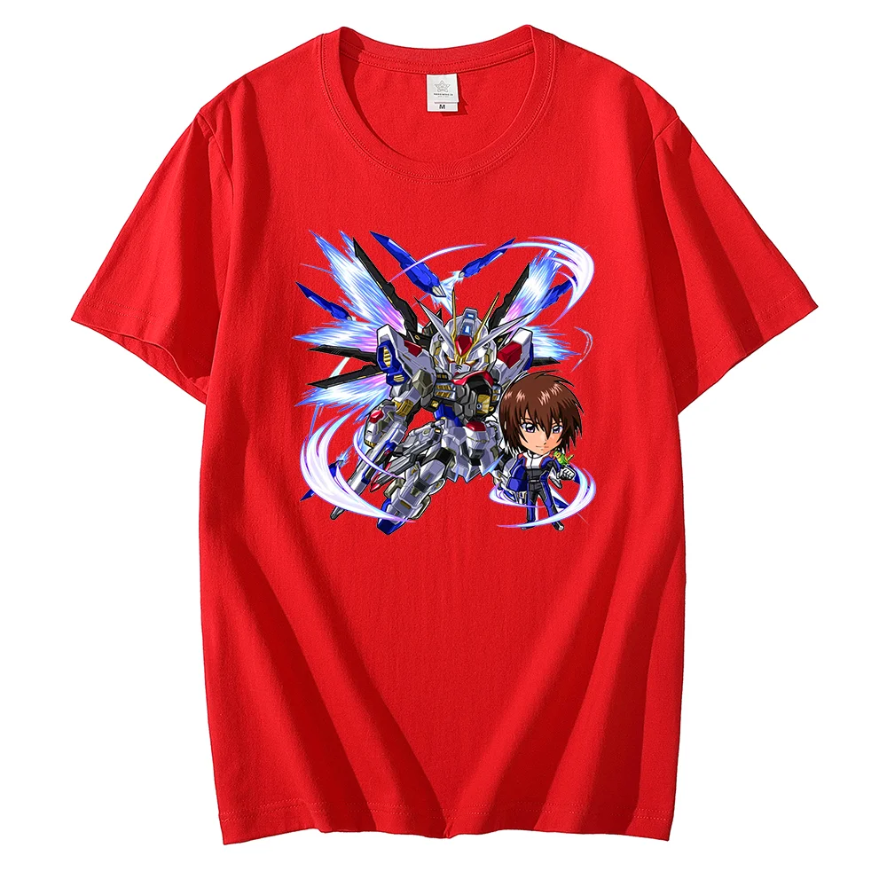 Футболка с японским Аниме Gundam Спортивная повседневная Уличная принтом семян для