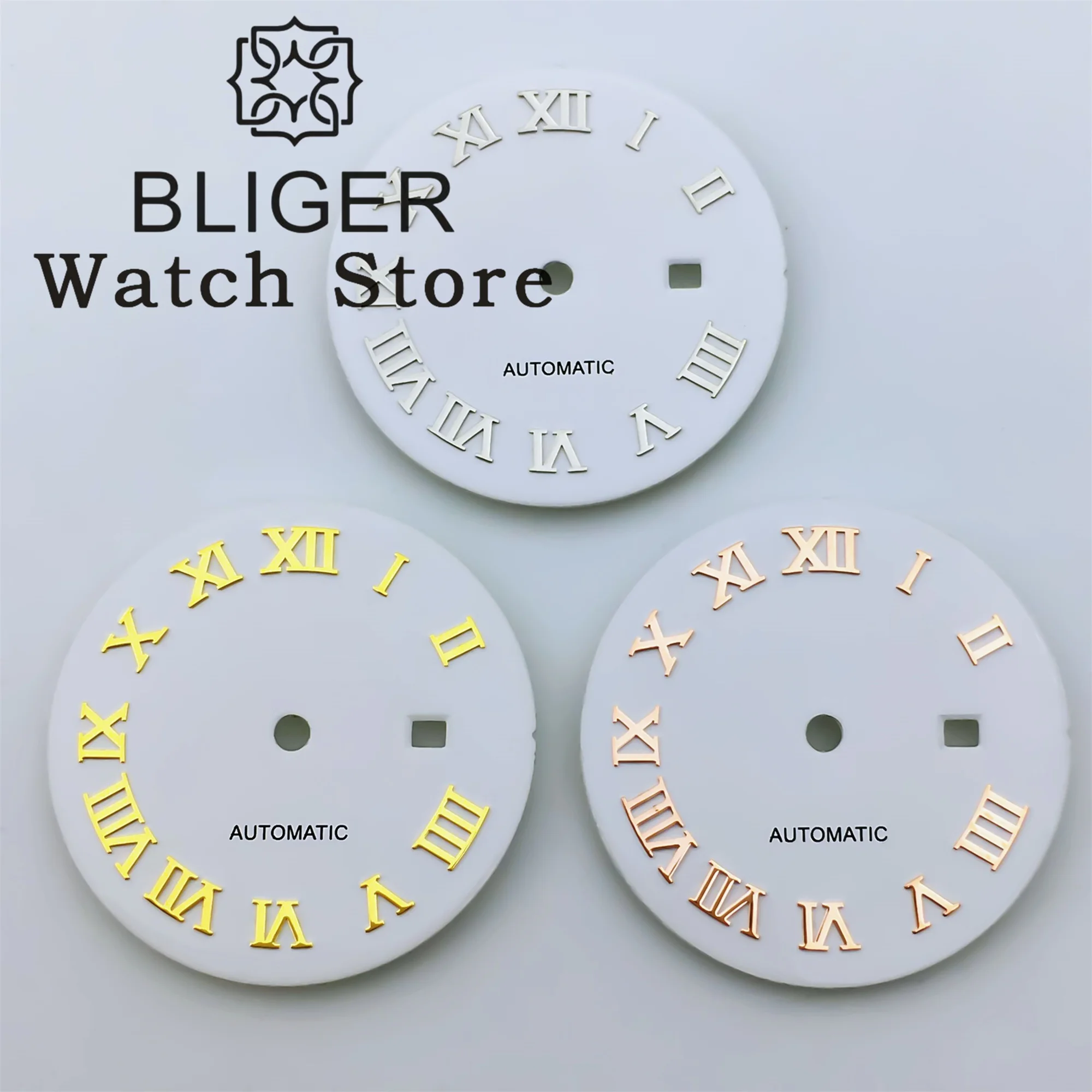 BLIGER 24 5 мм NH05 Циферблат часов Sunburst Золото Розовое золото Фиолетовый розовый Дата