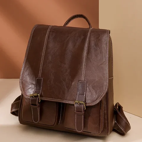Винтажный женский рюкзак, вместительные дорожные сумки из мягкой кожи, школьный ранец для девочек и мужчин, сумки для IPAD