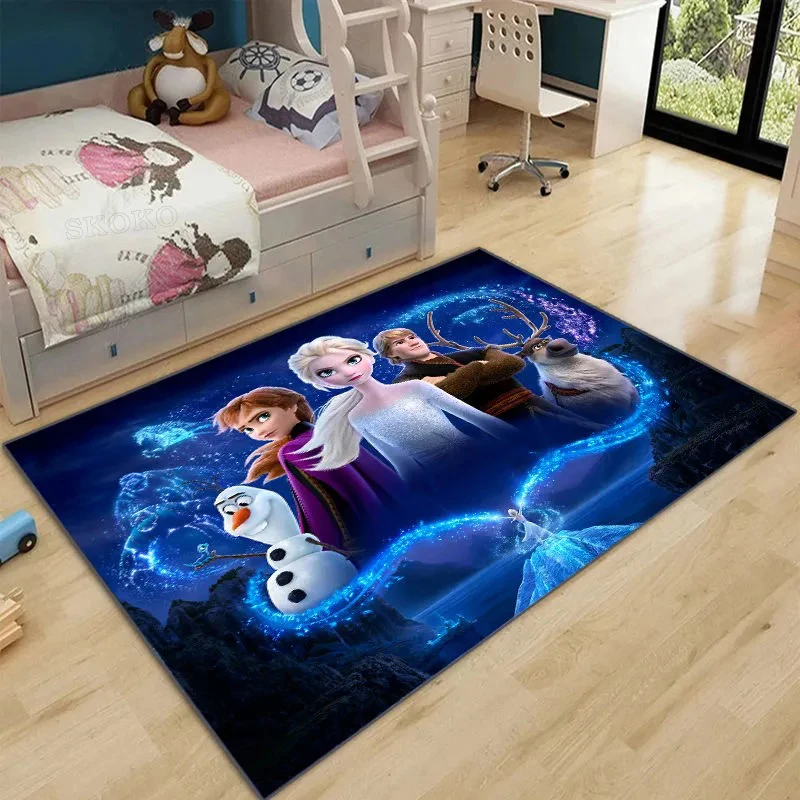 

Disney Frozen Carpet Cute Princess Aisha Home Living Room Bedroom Decor Carpet Anti-Slip Absorbent Pad Room Decor Teen