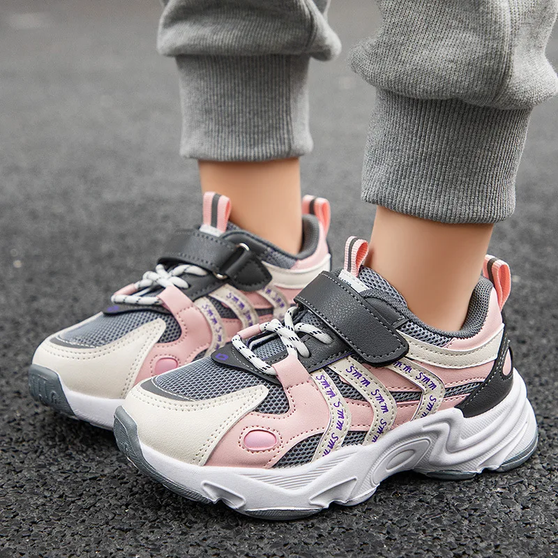 

Детская спортивная обувь на толстой подошве, весна 2022, Корейская обувь для девочек, детские кроссовки на липучке, Повседневная модная детск...