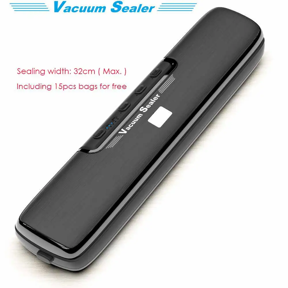 Electric Vacuum Sealer Packaging Machine For Home Kitchen 32cm Width Seal Food Saver Bags Commercial Vacuum Food Sealing Dry Wet