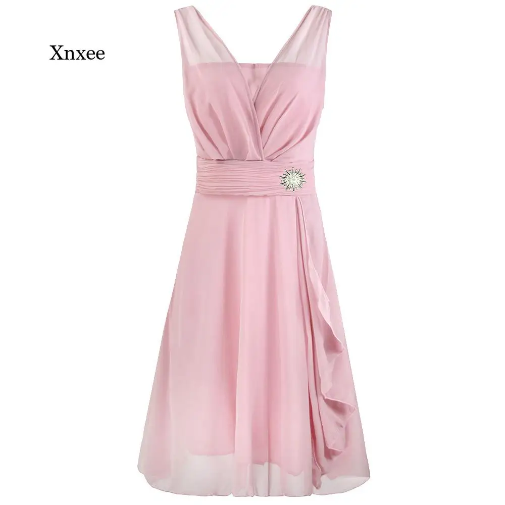 Женское бальное платье без рукавов с высокой талией и V-образным вырезом |