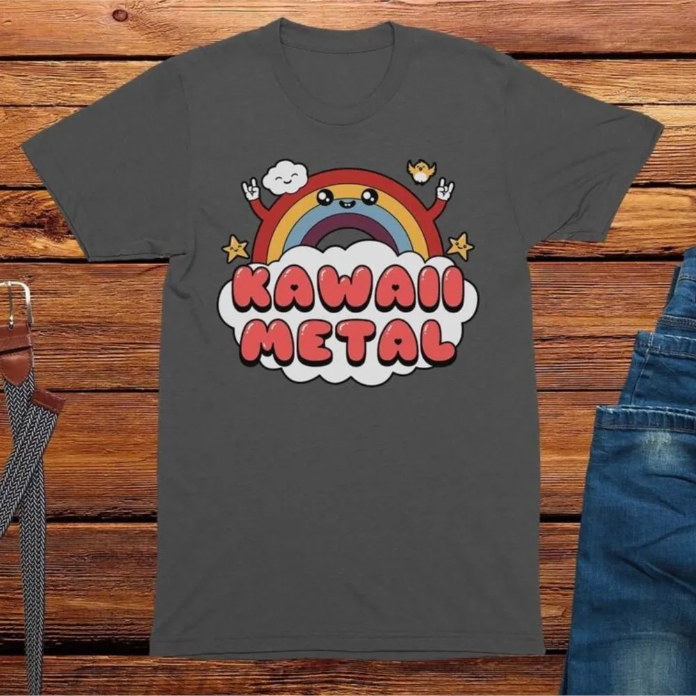 

Kawaii Metal Adults Unisex T-shirts Anime Girl Tee Shirts Women Vintage Cotton Printed T Shirts Oversized Loose Tops Summer Fall