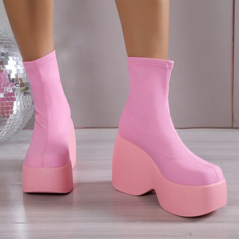 Женские осенние ботинки до щиколотки больших размеров новинка 2024 кожаные