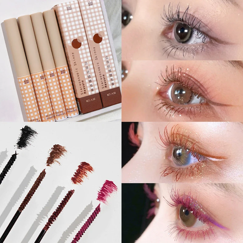 

Fine Mascara Fashion Design For Girls Eye Makeup Cosmetics Long Lasting Waterproof Black Rose Brown Curling Mascara Cosmetics
