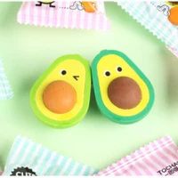 4 pcs new fashion and interesting creative avocado eraser childrens exquisite personalized school supplies