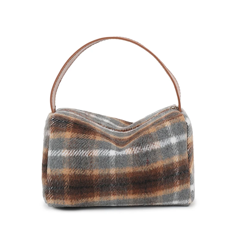 Сумка из шерстяной ткани с верхней ручкой в стиле пэчворк женские сумки