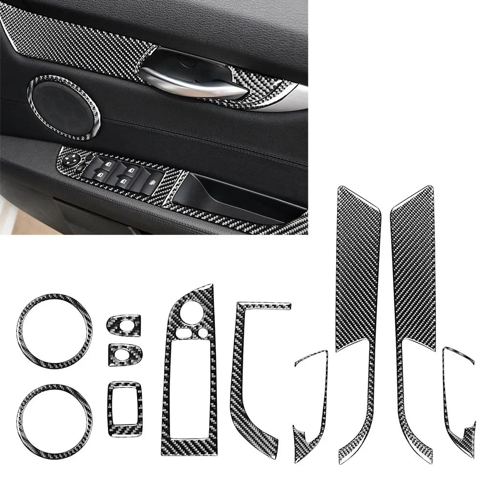 

11Pcs/Set RHD Carbon Fiber Car Interior Door Panel Window Lift Switch Cover DecorationTrim For BMW Z4 E89 2009-2016