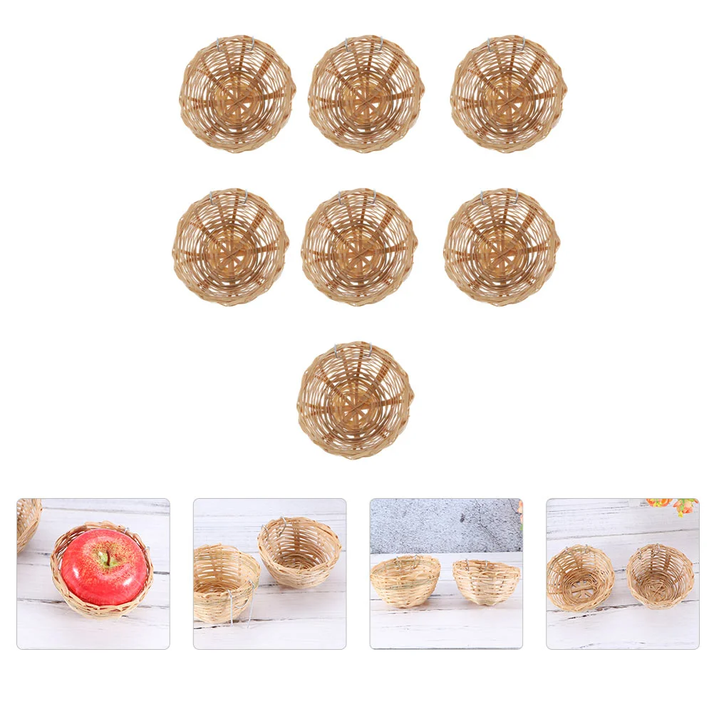 

7pcs Bamboo Nest with Hook Rustic Style Bird Nest for Pet Birds Parrots
