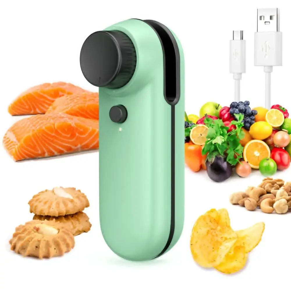 

Kitchen Gadgets 3 Adjustable Modes Vacuum Sealing Machine Heating Sealers Resealer with Cutter Snack Bag Sealing