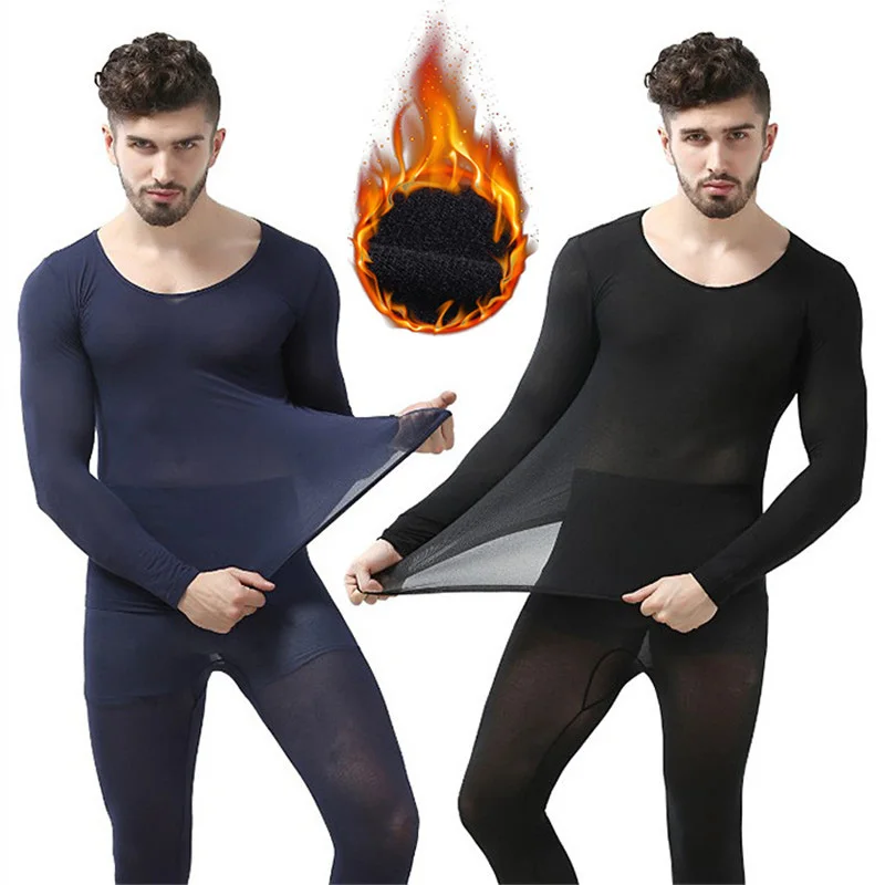 

37 Degree Constant Temperature Autumn Thermal Underwear Set Seamless Ultrathin Elastic Slim Round Neck Long Sleeve Long Johns