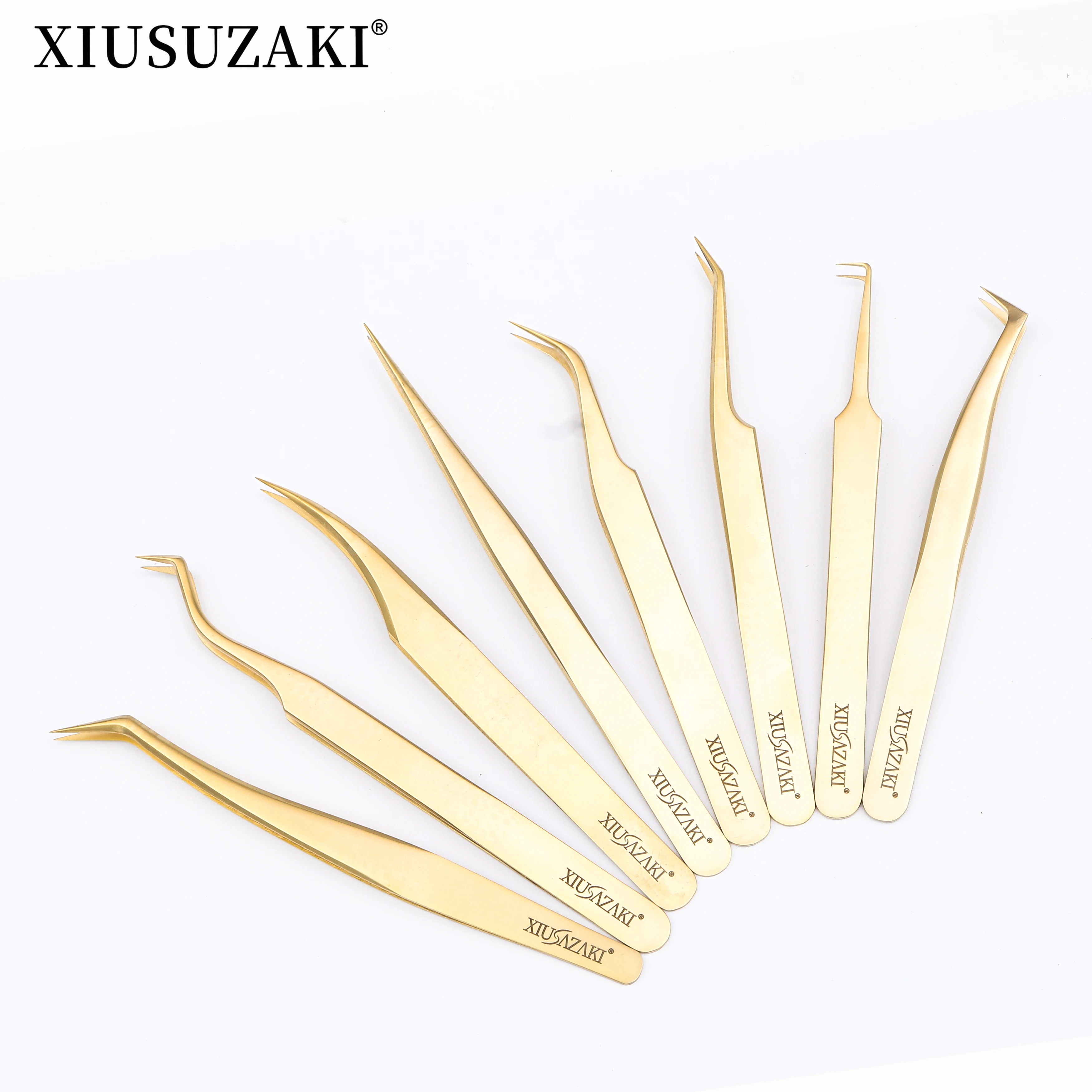 

XIUSUZAKI High precision eyelash extension forceps, stainless steel eyelash 3D precise clip for makeup titanium alloy