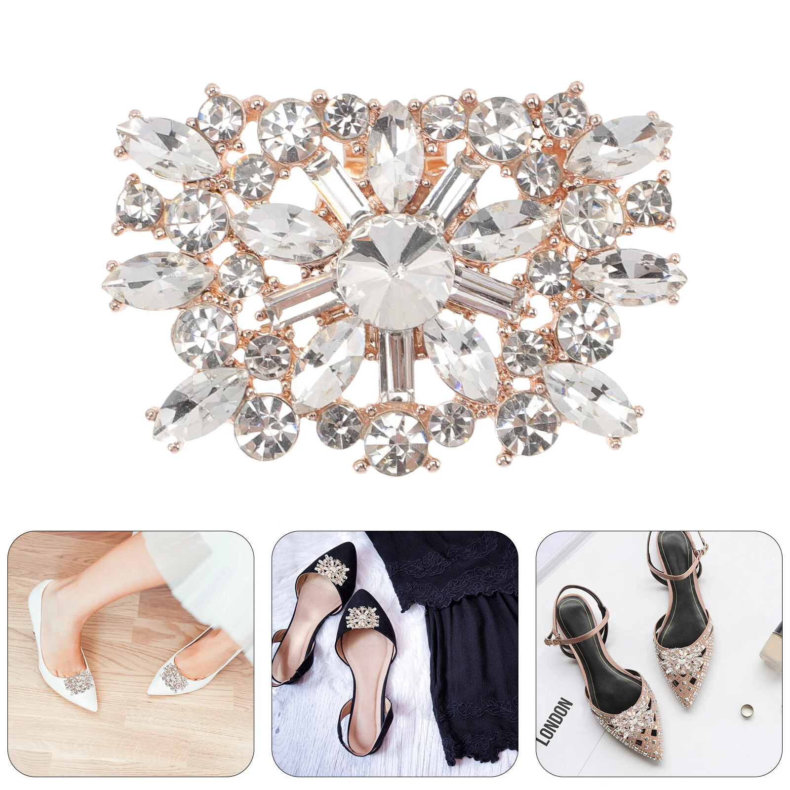 

Women Shoes Clip Buckle Applique Crystal Decorations Rhinestone Shoes Buckle Clip Embellishments Jewelry Clips Pumps