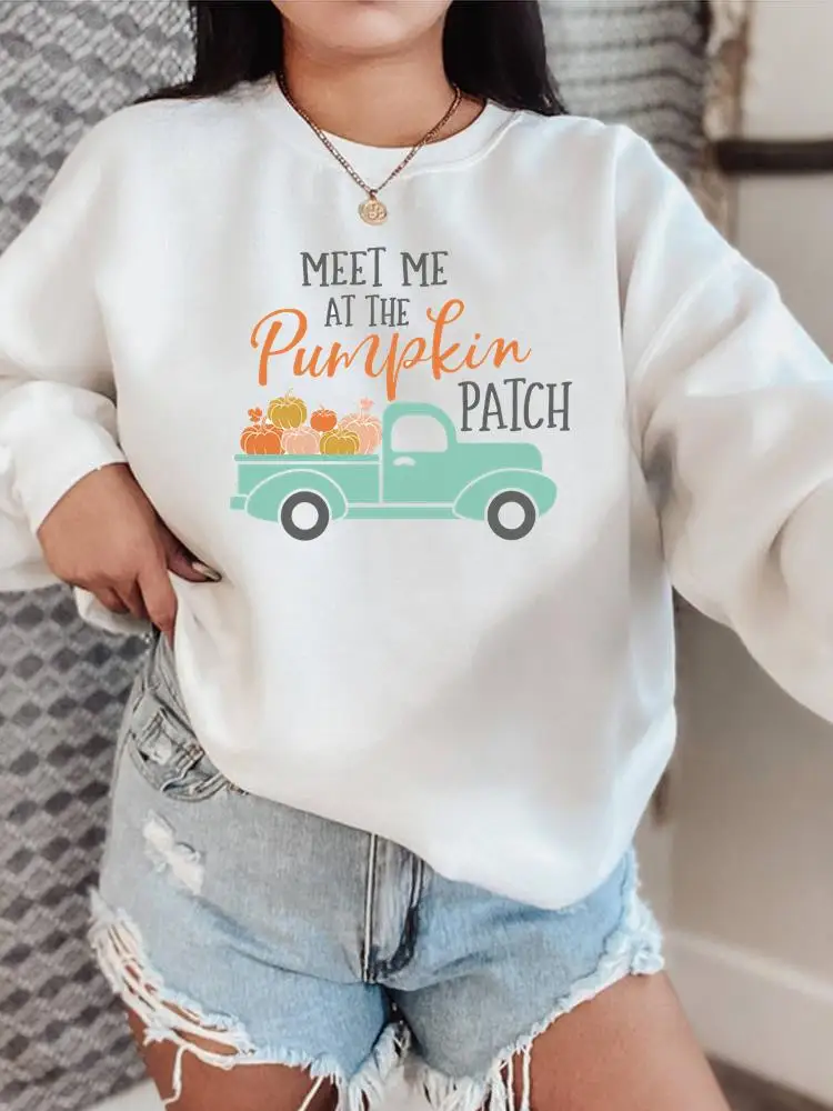 

Pumpkin Truck Love 90s Women Fall Thanksgiving Halloween Fashion Pullovers O-neck Autumn Clothing Female Graphic Sweatshirts