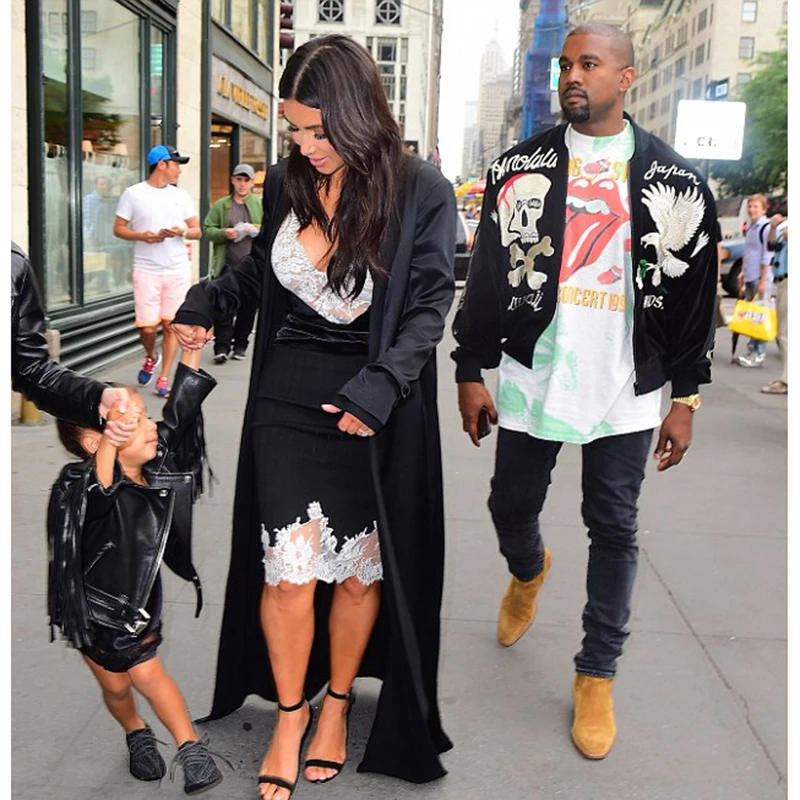 Kanye Западная Черная куртка с вышивкой мужские винтажные куртки и пальто черепами