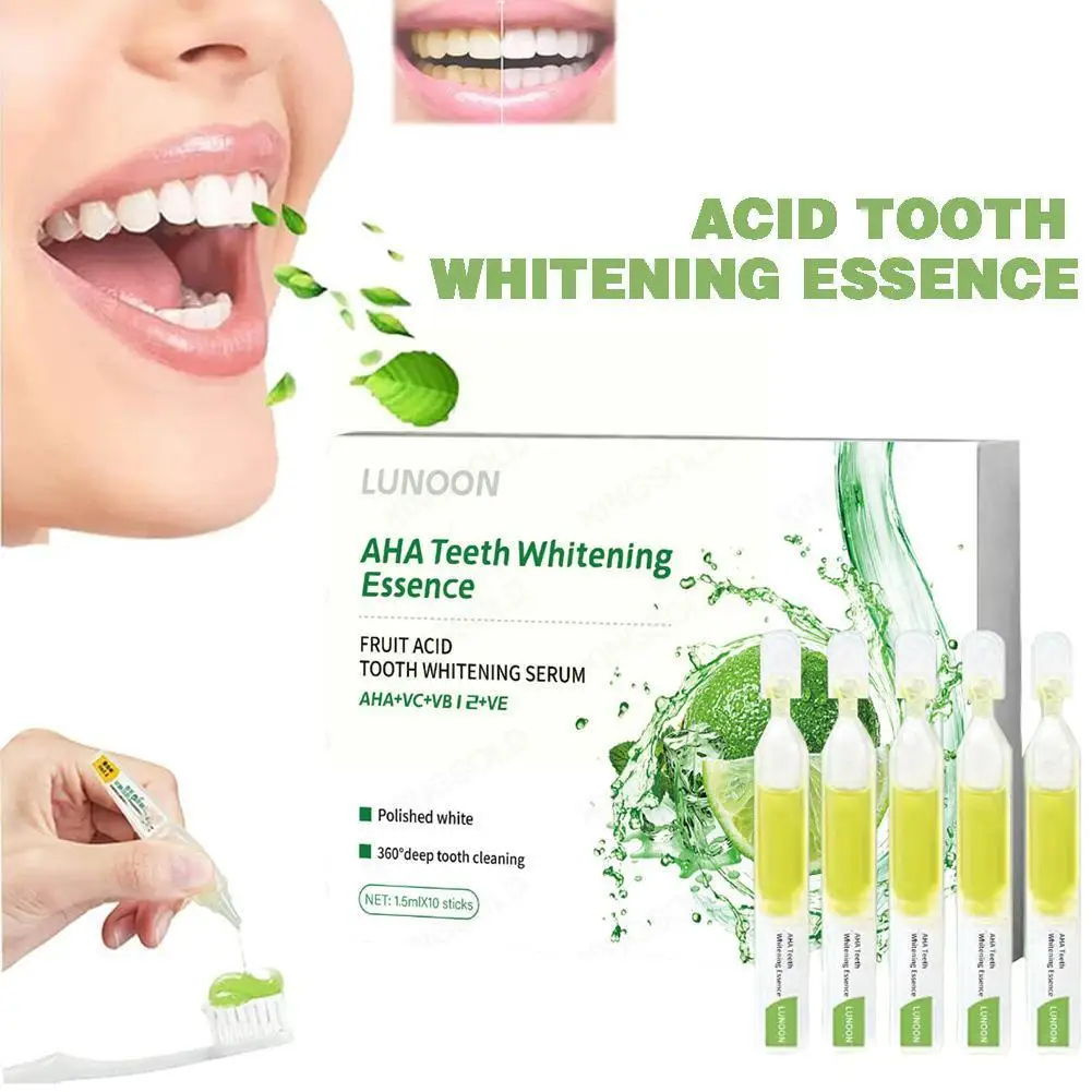 

Natural Mint Flavor Teeth Whitening Essence Oral Care Serum 10Pcs Ampoule Effective Stains Remove Toothpaste Cleaning Teeth H2O0