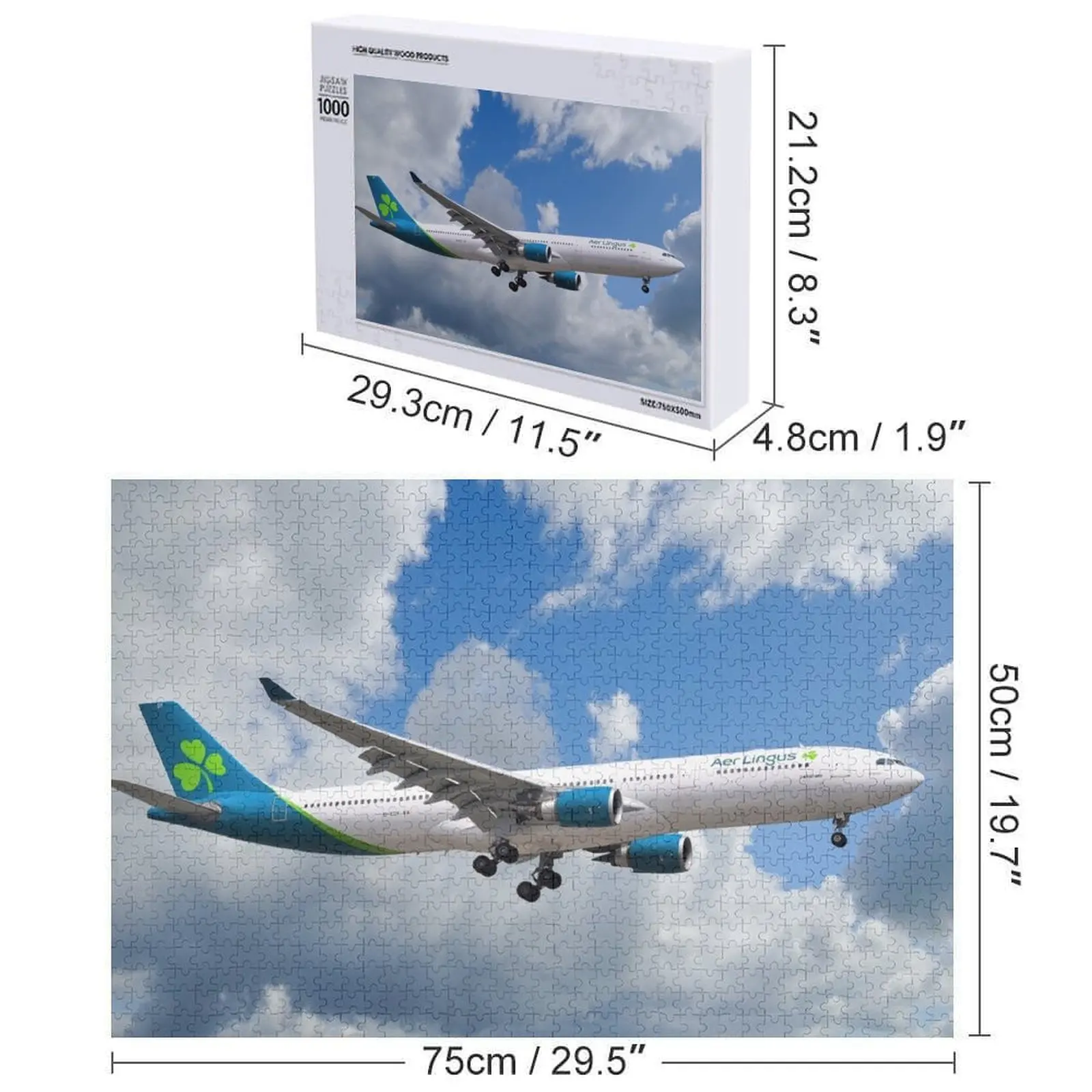 Пазл Aer Lingus A330, деревянные коробки, кусочки головоломки для взрослых, персонализированные для детей, пазл (art.: 3920d29fca59c) - 3920d29fca59c