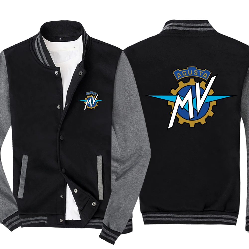 

New Spring Autumn Men's Baseball Jacket MV Agusta Logo No Cap Fashion Cardigan Long Sleeves Sportsweater Hoodies