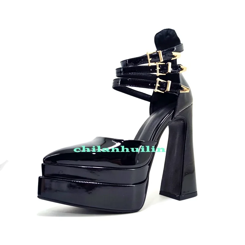 

women shoes sexy pumps luxury brand crystal buckle spring summer female party wedding shoes round toe high heels woman sandals