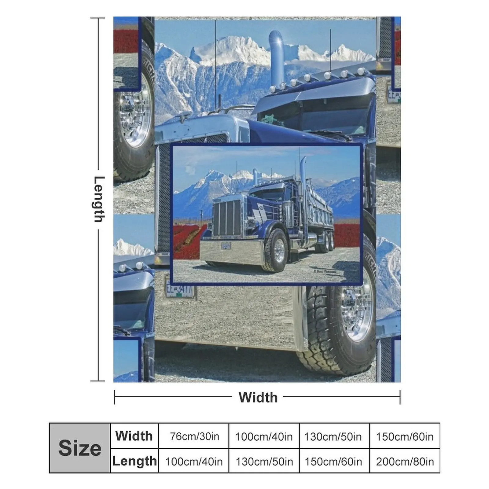 Одеяло Peterbilt Dumptruck теплое зимнее дорожное мягкое плюшевое одеяло в клетку