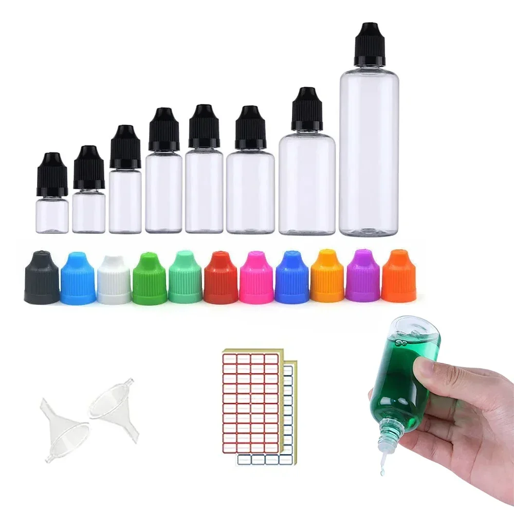 

10Pcs 3ml-100ml Wholesale Empty Plastic PET Eyes Liquid Dropper Refillable Bottles Squeezable Vape Oil Reusable Travel Container