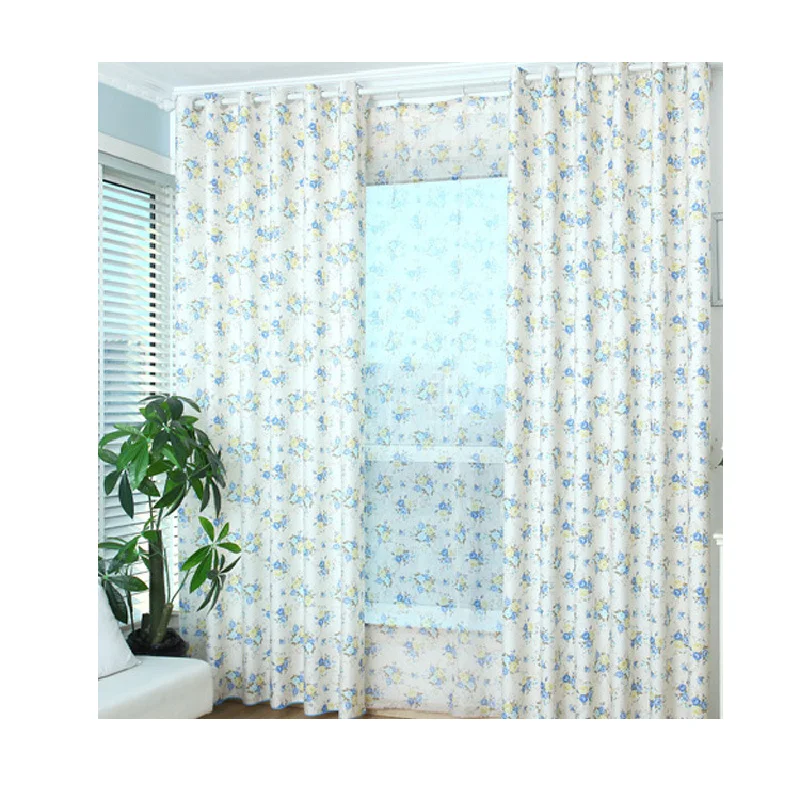 

Корейский стиль плотные печатных занавески для Спальня Гостиная маленький цветок цветочные скатерти занавески для французского окна