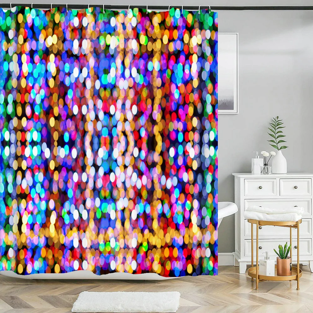 

Colorful Art Glitter Fantasy Background Printing Shower Curtain Bathroom Curtain Waterproof Polyester Bath Curtains with Hooks