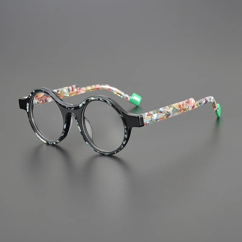 Нишевый дизайн модная круглая оправа для очков ретро многоцветное Сращивание