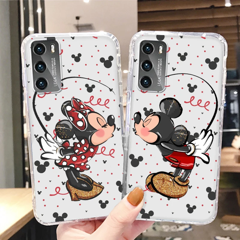 

Disney Mickey Mouse Transparent Phone Case For Huawei P50 P40 P30 P20 Lite P Smart Z Pro Plus 2019 2021
