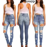 wuyazqi fashion womens pants hip lift hole jeans womens sexy street hot womens clothing comfortable and casual womens jeans